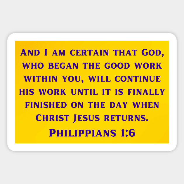 Bible Verse Philippians 1:6 Sticker by Prayingwarrior